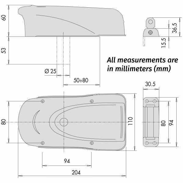 CISA Elettrika 1A721 Electric Lock Dimensions