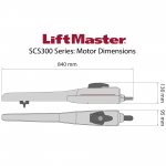 LiftMaster SCS300 Series Motor Dimensions