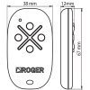 Roger M80/TX44R Remote Control Dimensions