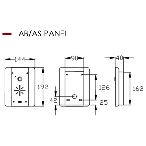AES AB/AS Panel Dimensions