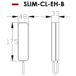 AES Slim Classic Handset Black Dimensions