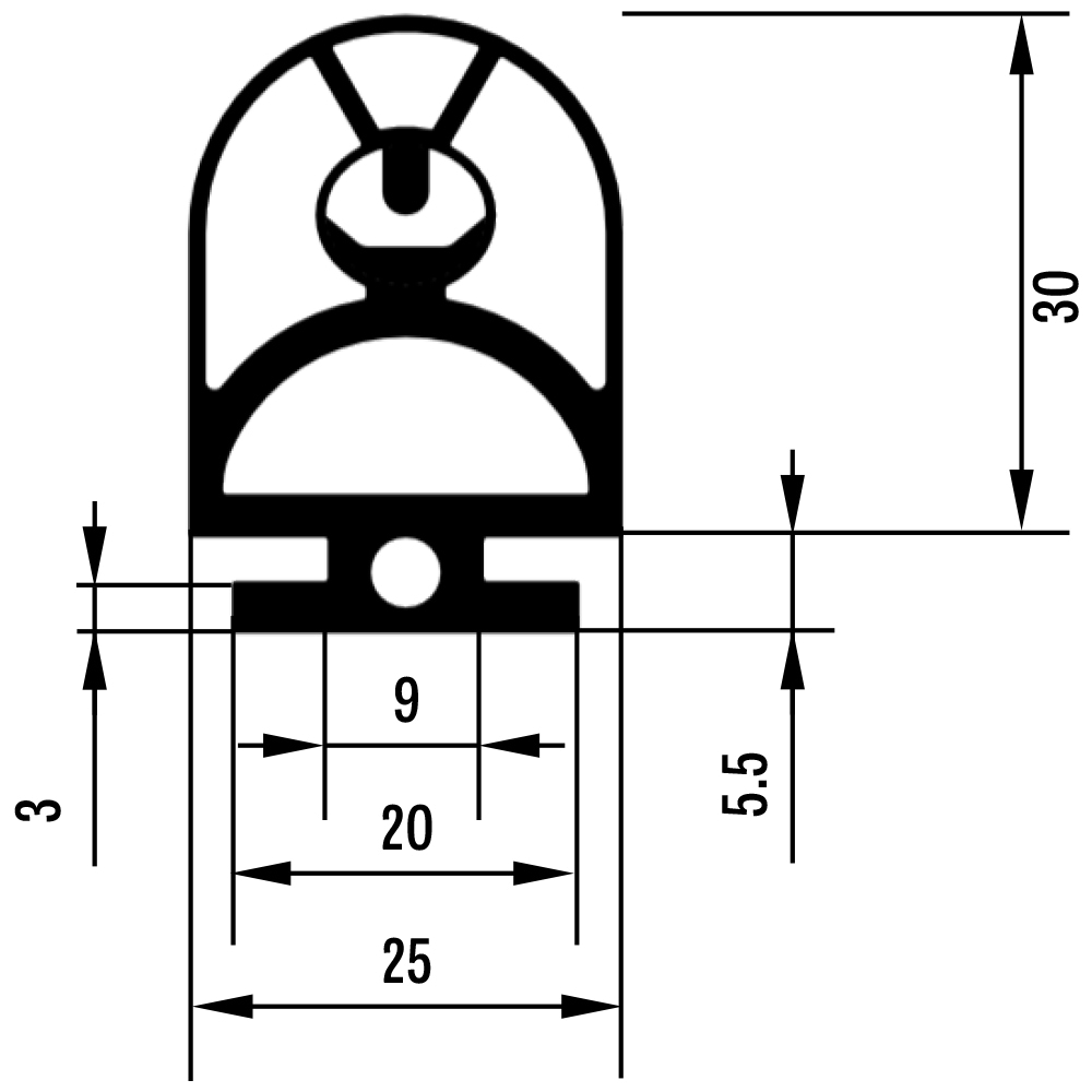 Dimensions for the GF25.30 SENTIR edge