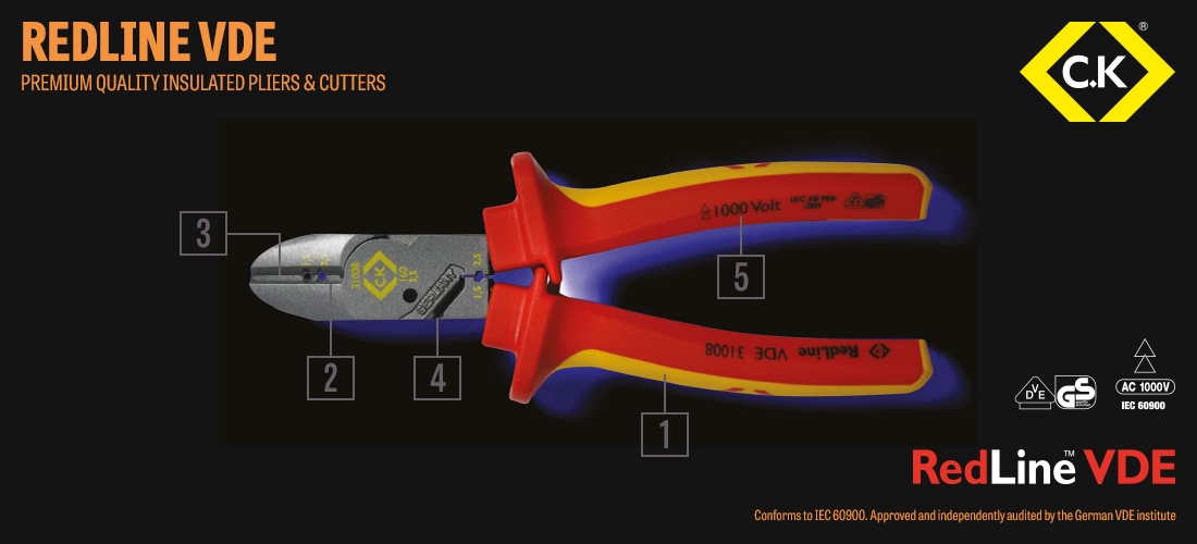 REDLINE VDE PREMIUM QUALITY INSULATED PLIERS & CUTTERS