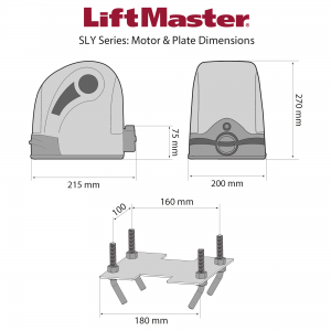 LiftMaster SLY300K 230V With 4m Nylon PVC Rack - EasyGates.co.uk