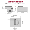 LiftMaster SUB Series Motor and Foundation Box Dimensions