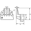 ACRN6 Nylon M4 Sliding Gate Rack V6-1200 Dimensions