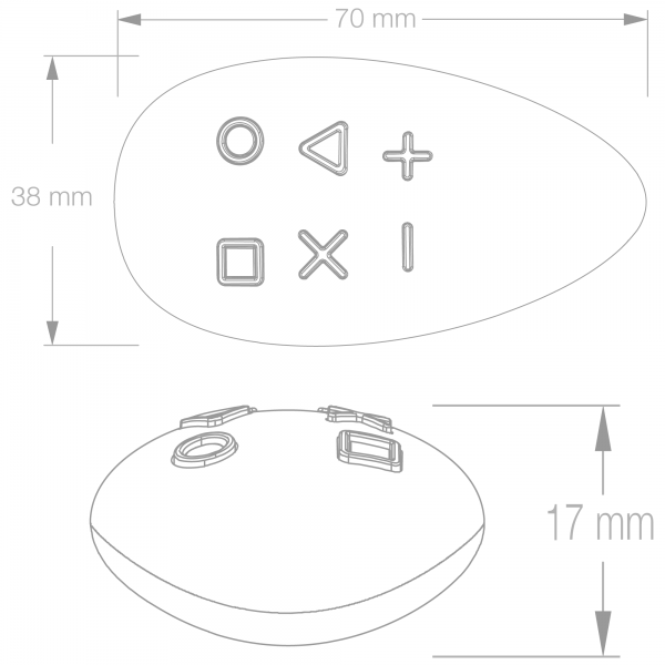 Fibaro KeyFob Remote Control Dimensions