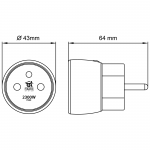 Fibaro Wall Plug EU Type E Dimensions