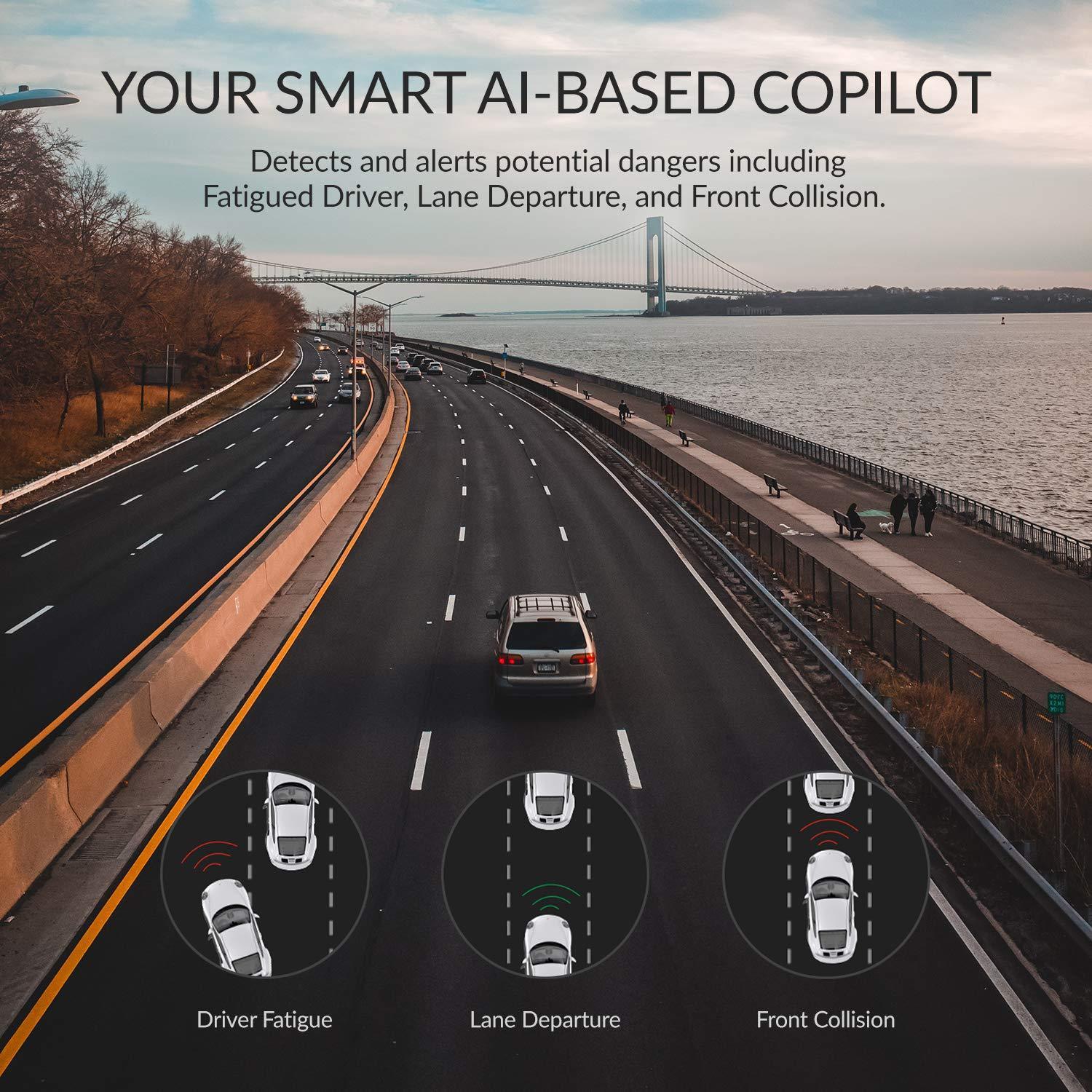 Your smart AI-Based copilot - Detects and alerts potential dangers including fatigued driver, lane departure, and front collision