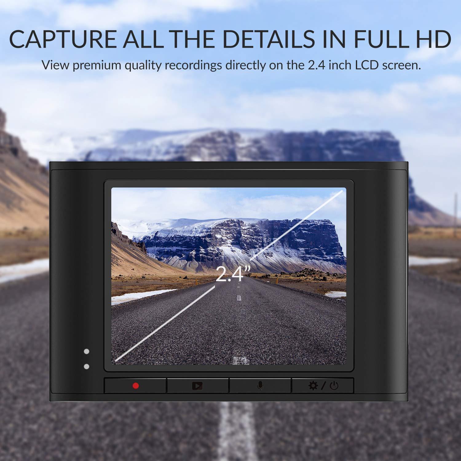 Capture all the details in full HD - View premium quality recordings directly on the 2.4 inch LCD screen