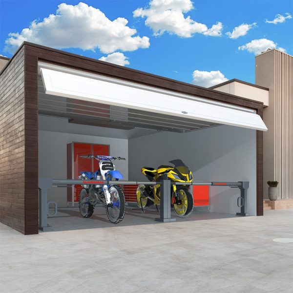 Guardsman Garage Barrier with two bikes in garage