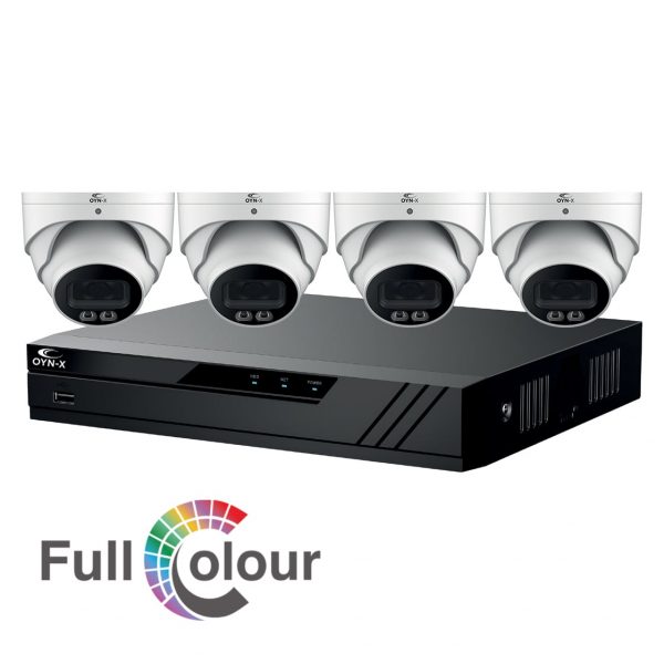 Eagle IP Kit - 8Ch NVR, 4x 4MP Colour-View Turret, 2TB, White