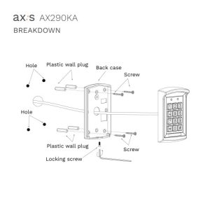 AX-S AX290KA RFID Standalone Access Control Keypad - EasyGates.co.uk